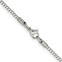 Chisel Stainless Steel Polished 2mm Box Chain, 18" view 3