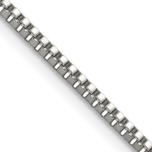 Chisel Stainless Steel Polished 2mm Box Chain, 18"