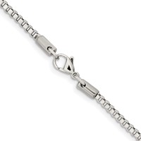 Chisel Stainless Steel Polished 2.4mm Box Chain - 18in view 3