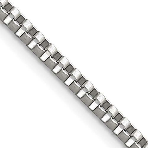 Chisel Stainless Steel Polished 2.4mm Box Chain, 18"