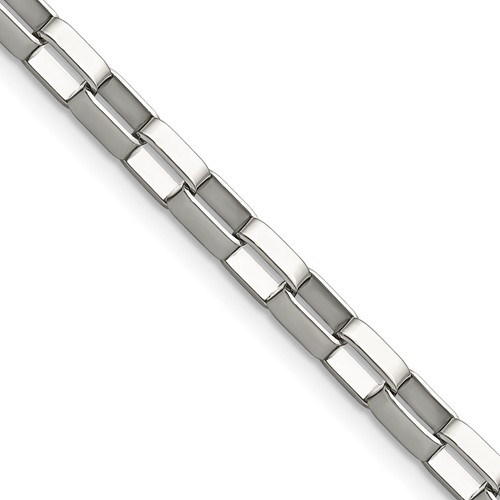 Chisel Stainless Steel Polished 4.8mm Square Link Chain, 22"