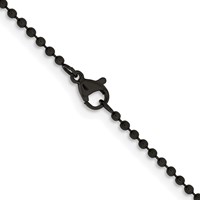 Chisel Stainless Steel Polished Black IP-plated 2mm Ball Chain, 18" view 3