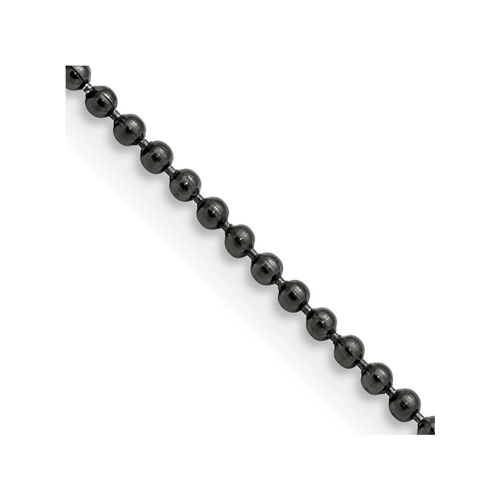 Chisel Stainless Steel Polished Black IP-plated 2mm Ball Chain, 18"