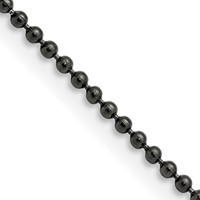Chisel Stainless Steel Polished Black IP-plated 2mm Ball Chain, 18" view 1
