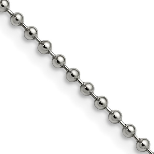 Chisel Stainless Steel Polished 2.4mm Ball Chain, 16"