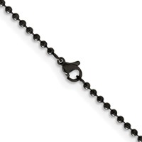 Chisel Stainless Steel Polished Black IP-plated 2.4mm Ball Chain, 18" view 3