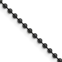 Chisel Stainless Steel Polished Black IP-plated 2.4mm Ball Chain, 18" view 1