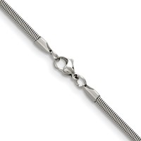 Chisel Stainless Steel Polished 4.2mm Flat Snake Chain, 20" view 3