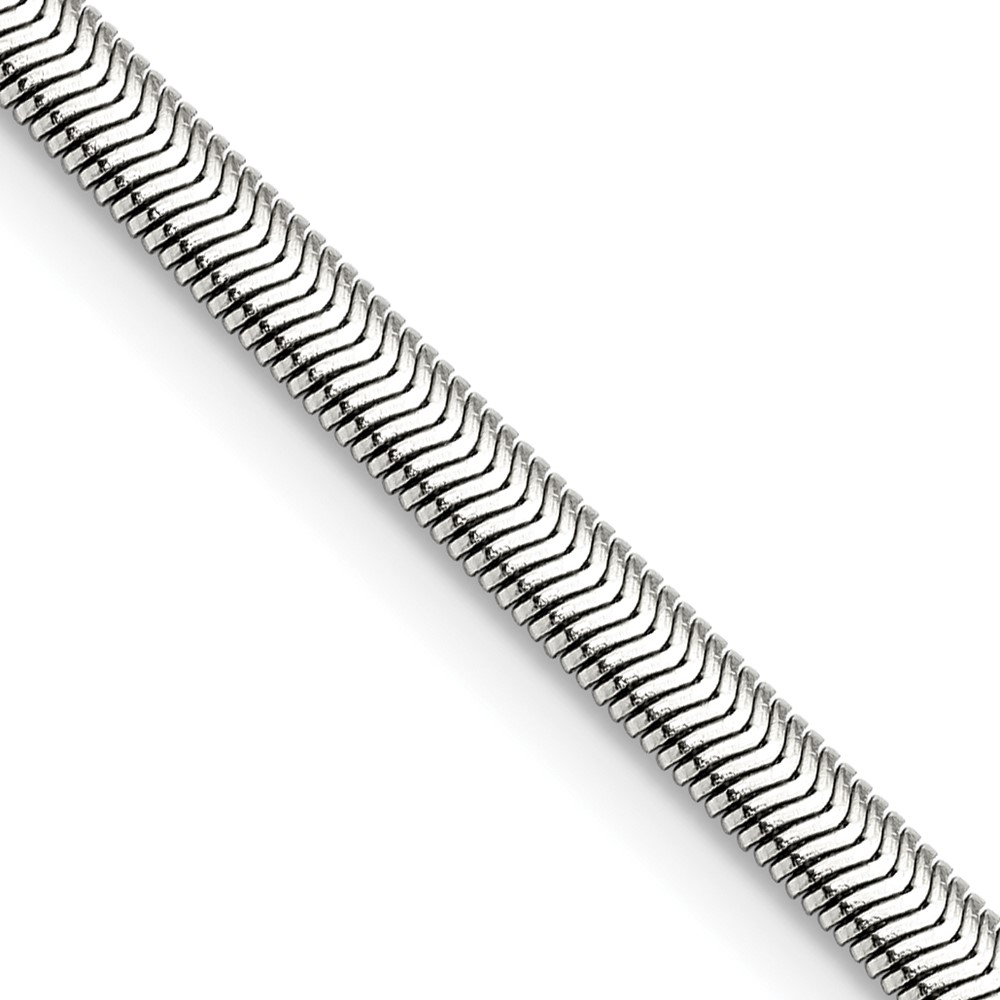 Chisel Stainless Steel Polished 4.2mm Flat Snake Chain, 20"