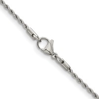Chisel Stainless Steel Polished 2.4mm Rope Chain, 16" view 3