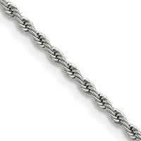Chisel Stainless Steel Polished 2.4mm Rope Chain, 16" view 1