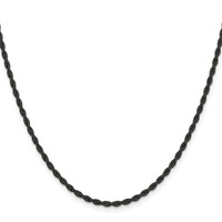 Chisel Stainless Steel Polished Black IP-plated 2.4mm Rope Chain, 18" view 2