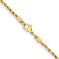 Chisel Stainless Steel Polished Yellow IP-plated 2.4mm 18 Inch Rope Chain view 3