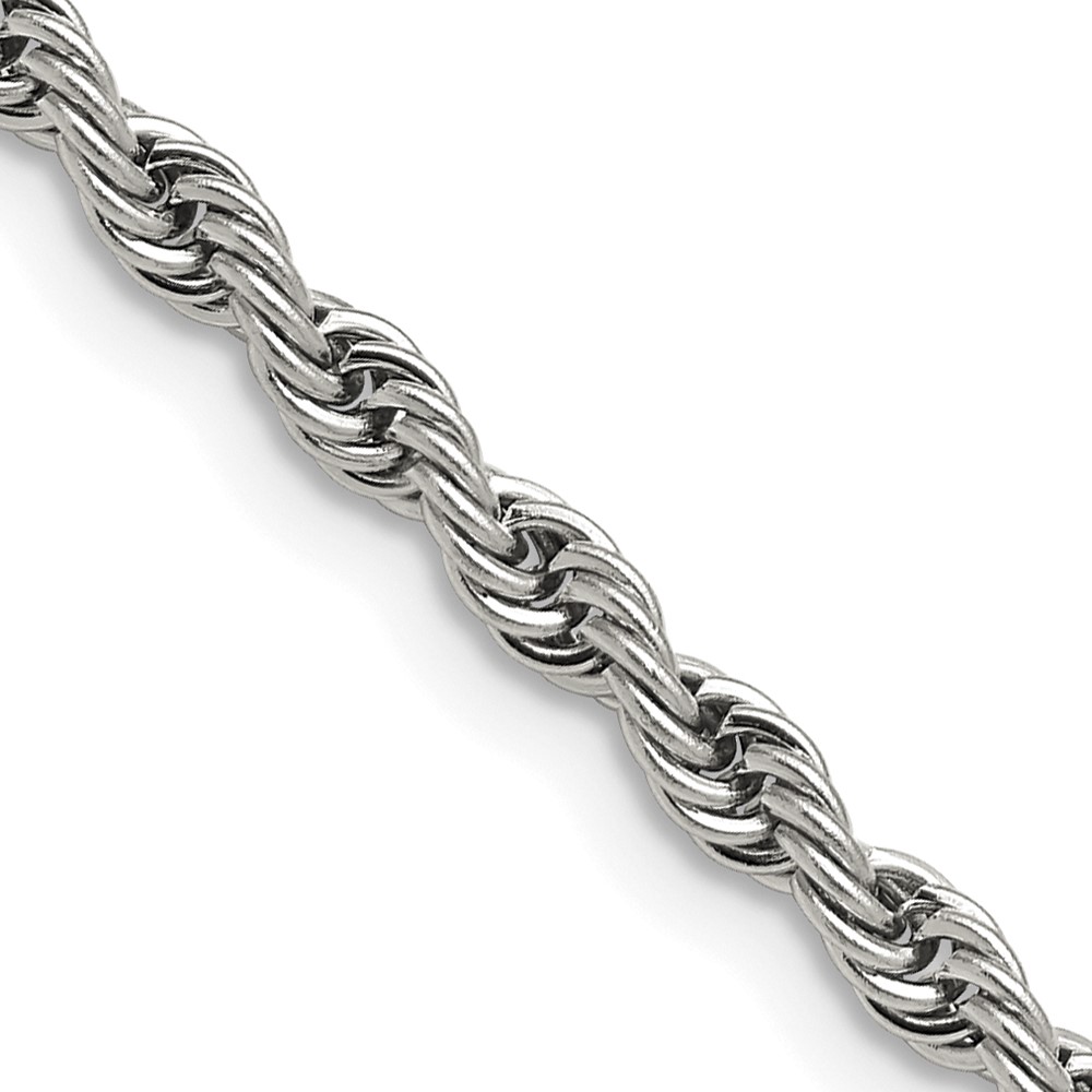 Chisel Stainless Steel Polished 4mm Rope Chain, 18"