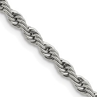 Chisel Stainless Steel Polished 4mm Rope Chain, 18" view 1