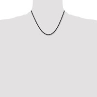 Chisel Stainless Steel Polished Black IP-plated 4mm Rope Chain, 18" view 4