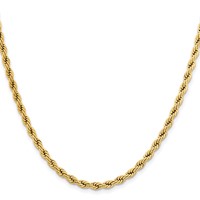 Chisel Stainless Steel Polished Yellow IP-plated 4mm Rope Chain, 18" view 2