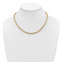 Chisel Stainless Steel Polished Yellow IP-plated 4mm Rope Chain, 18" view 4