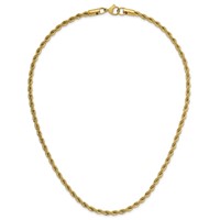 Chisel Stainless Steel Polished Yellow IP-plated 4mm Rope Chain, 18" view 5