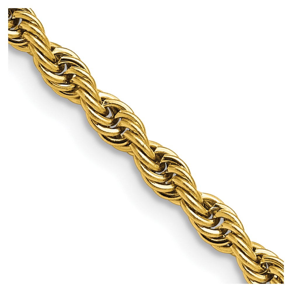 Chisel Stainless Steel Polished Yellow IP-plated 4mm Rope Chain, 18"