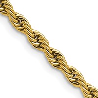 Chisel Stainless Steel Polished Yellow IP-plated 4mm Rope Chain, 18" view 1