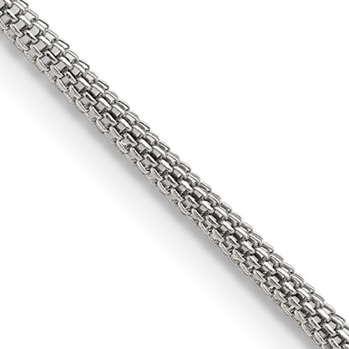 Chisel Stainless Steel Polished 2.5mm Bismark Chain, 20"