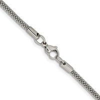 Chisel Stainless Steel Polished 3.2mm Bismark Chain, 20" view 3