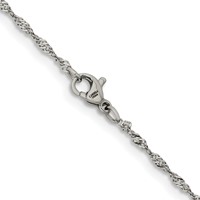 Chisel Stainless Steel Polished 2mm Singapore Chain, 18" view 3