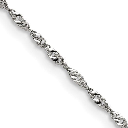 Chisel Stainless Steel Polished 2mm Singapore Chain, 18"
