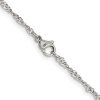 Chisel Stainless Steel Polished 2.5mm Singapore Chain, 18" view 3