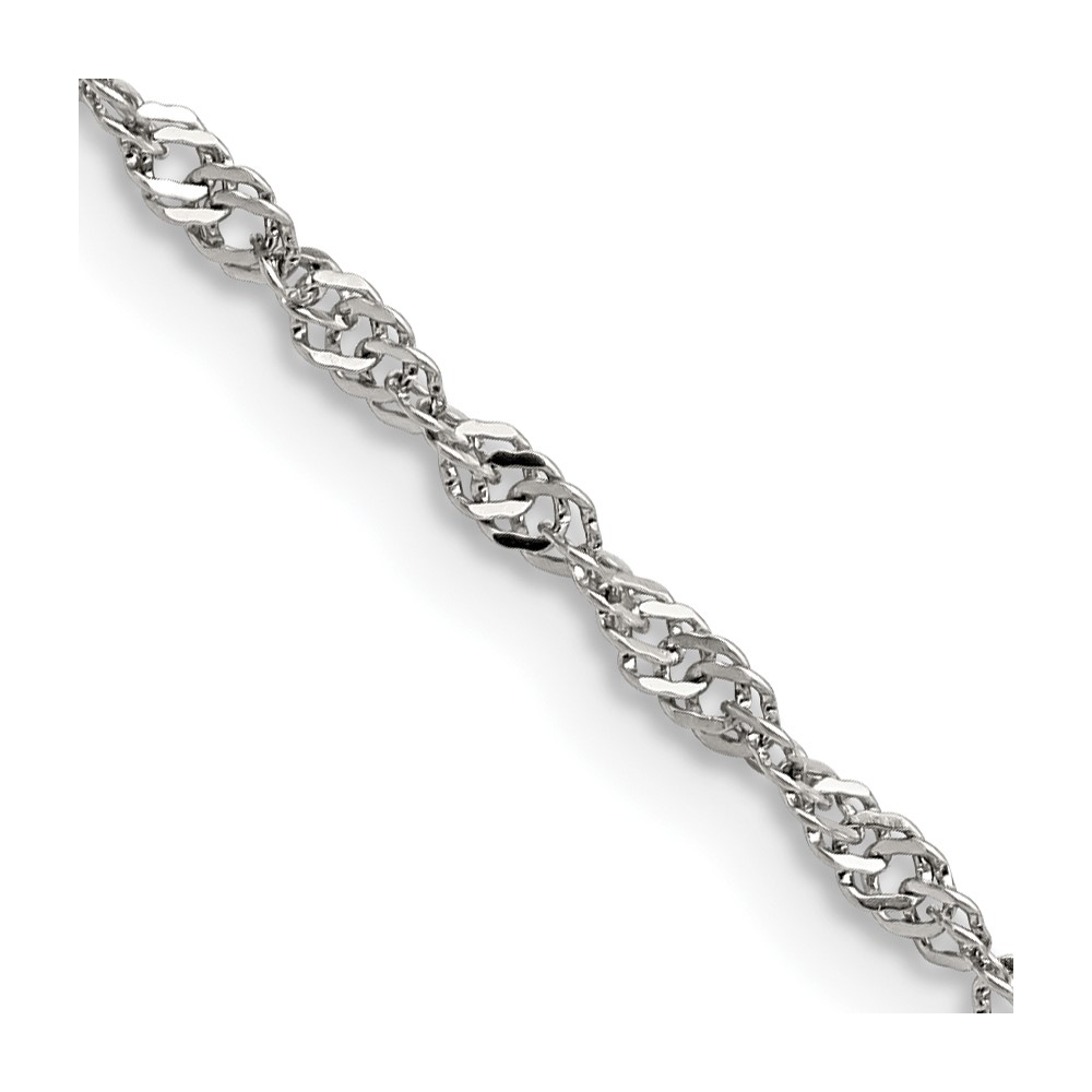 Chisel Stainless Steel Polished 2.5mm Singapore Chain, 18"