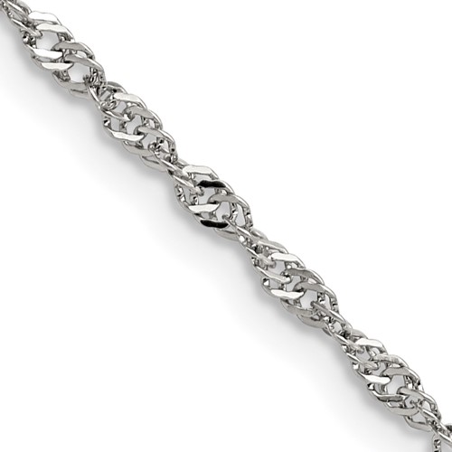 Chisel Stainless Steel Polished 2.5mm Singapore Chain, 18"