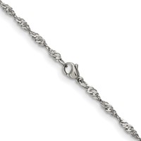 Chisel Stainless Steel Polished 3mm 18 Inch Singapore Chain view 3