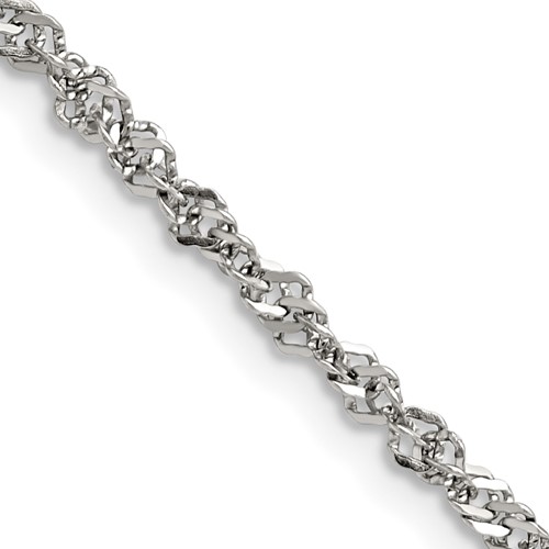 Chisel Stainless Steel Polished 3mm Singapore Chain, 18"