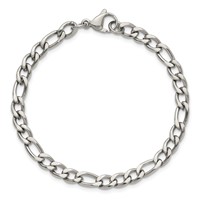 Chisel Stainless Steel Polished 5.3mm 7 Inch Figaro Chain view 4