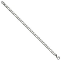 Chisel Stainless Steel Polished 6.3mm Figaro Chain, 8" view 2