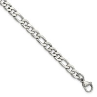 Chisel Stainless Steel Polished 6.3mm Figaro Chain, 8" view 1