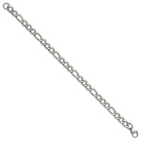 Chisel Stainless Steel Polished 6.75mm Figaro Chain, 8" view 1