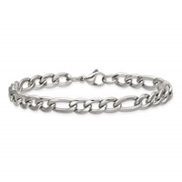 Chisel Stainless Steel Polished 6.75mm Figaro Chain, 8" view 2