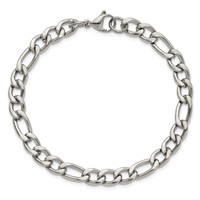 Chisel Stainless Steel Polished 6.75mm Figaro Chain, 8" view 3