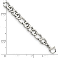 Chisel Stainless Steel Polished 6.75mm Figaro Chain, 8" view 4