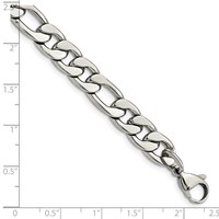 Chisel Stainless Steel Polished 8.75mm Figaro Chain, 8" view 3