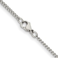 Chisel Stainless Steel Polished 2.25mm Round Curb Chain, 16" view 3