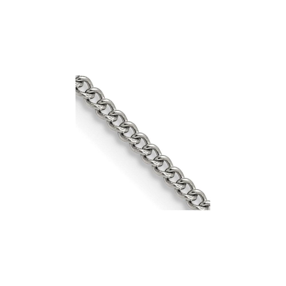Chisel Stainless Steel Polished 2.25mm Round Curb Chain, 16"