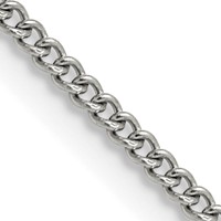 Chisel Stainless Steel Polished 2.25mm Round Curb Chain, 16" view 1
