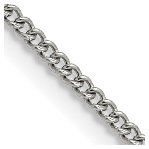 Chisel Stainless Steel Polished 2.25mm Round Curb Chain, 16"