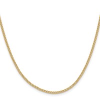 Chisel Stainless Steel Polished Yellow IP-plated 2.25mm Round Curb Chain, 18" view 2
