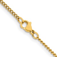 Chisel Stainless Steel Polished Yellow IP-plated 2.25mm Round Curb Chain, 18" view 3