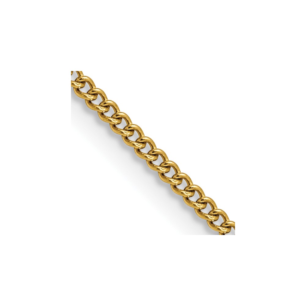 Chisel Stainless Steel Polished Yellow IP-plated 2.25mm Round Curb Chain, 18"