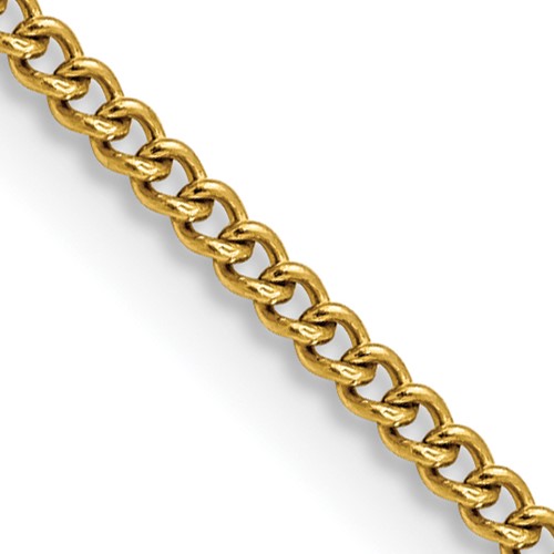 Chisel Stainless Steel Polished Yellow IP-plated 2.25mm Round Curb Chain, 18"